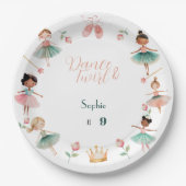 Dans & draai meisje verjaardagsfeest papieren bordje (Voorkant)