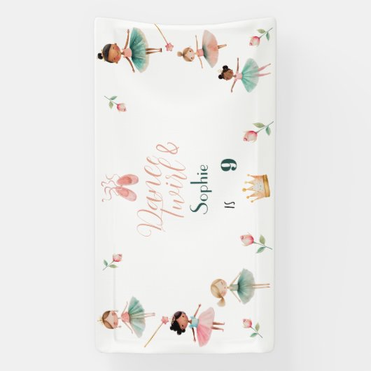 Dans & draai meisje verjaardagsfeest spandoek (Verticaal)