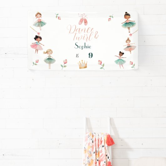 Dans & draai meisje verjaardagsfeest spandoek (Insitu)