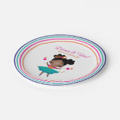 Dans & Draai Verjaardagsmeisje Kleurrijk Papieren Bordje (Gekanteld)