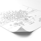 Dans. Droom. Dwaal. Bloom. kleurend Poster (Hoek)