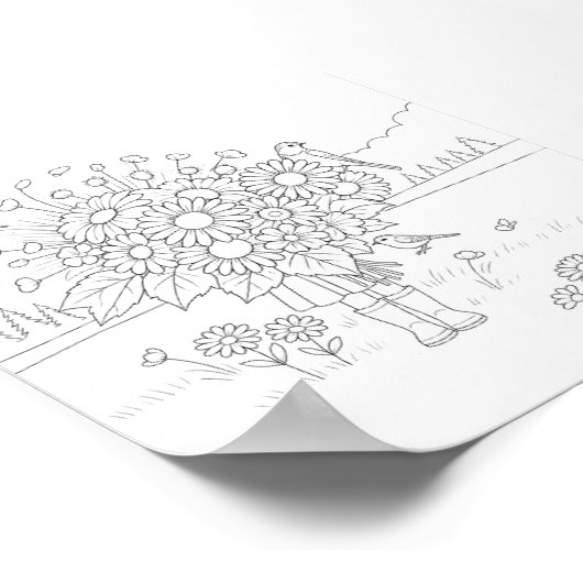 Dans. Droom. Dwaal. Bloom. kleurend Poster (Hoek)