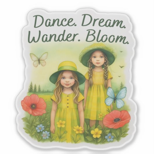 Dans. Droom. Dwaal. Bloom. Sticker (Voorkant)