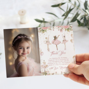 Dans en draai ballerina magische foto Dank u Kaart