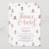 Dans en draai ballerina verjaardag kaart (Voorkant / Achterkant)