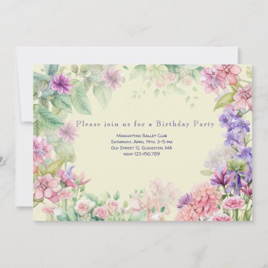 Dans en draai ballerina verjaardag kaart (Achterkant)