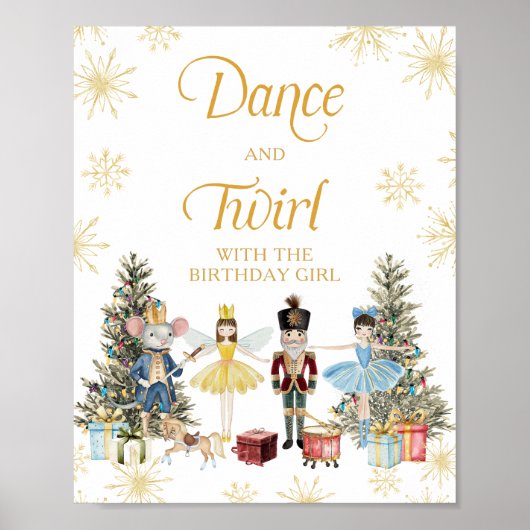 Dans en draai met het verjaardagsmeisje Notenkrake Poster (Voorkant)
