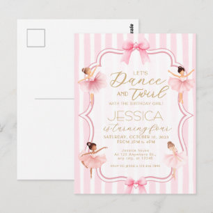 Dans- en Draai Roze Ballerina Ballet Verjaardagsfe Briefkaart
