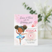 Dans en Draai Roze ballet meisje Verjaardag Briefkaart (Staand voorkant)