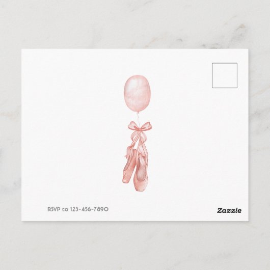 Dans en Draai Roze ballet meisje Verjaardag Briefkaart (Achterkant)