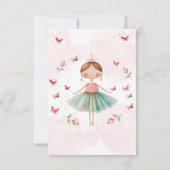 Dans en draai, schattige ballerina ballet kind ver bedankkaart (Achterkant)