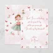 Dans en draai, schattige ballerina ballet kind ver bedankkaart (Voorkant / Achterkant)