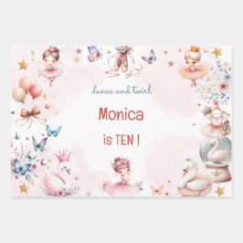 Dans en draai schattige ballerina ballet kind verj inpakpapier vel