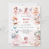 Dans en draai schattige ballerina ballet kind verj kaart (Voorkant)