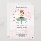 Dans en draai schattige ballerina ballet kind verj kaart (Voorkant)