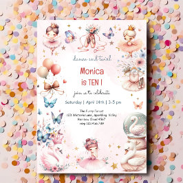 Dans en draai schattige ballerina ballet kind verj kaart