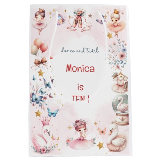 Dans en draai schattige ballerina ballet kind verj medium cadeauzakje (Voorkant)