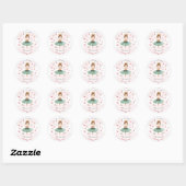 Dans en draai schattige ballerina ballet kind verj ronde sticker (Vel)