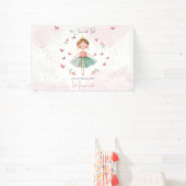 Dans en draai schattige ballerina ballet kind verj spandoek (Insitu)