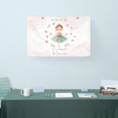 Dans en draai schattige ballerina ballet kind verj spandoek (Beurs)