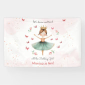 Dans en draai schattige ballerina ballet kind verj spandoek (Horizontaal)