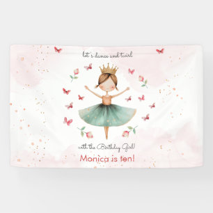 Dans en draai schattige ballerina ballet kind verj spandoek