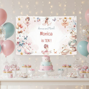 Dans en draai schattige ballerina ballet kind verj spandoek