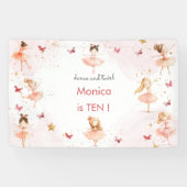 Dans en draai schattige ballerina ballet kind verj spandoek (Horizontaal)