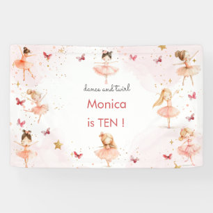 Dans en draai schattige ballerina ballet kind verj spandoek