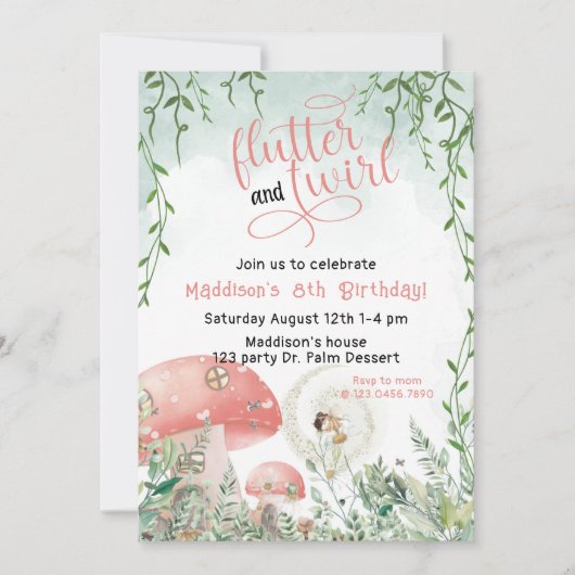 dans en draai Verjaardag, Tuinfeest Kaart (Voorkant)