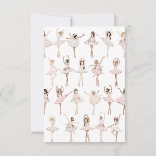 Dans en Kronkel Ballerina Verjaardagsfeest Kaart (Achterkant)