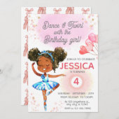 Dans en Kronkel Roze meisje Custom Verjaardag Kaart (Voorkant / Achterkant)