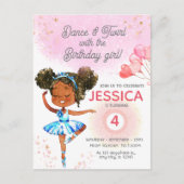 Dans- en pierspink balletmeisje Verjaardag Briefkaart (Voorkant)