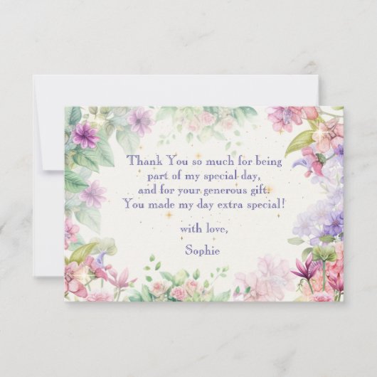 dans en pirobeer ballerina verjaardag bedankkaart (Voorkant)