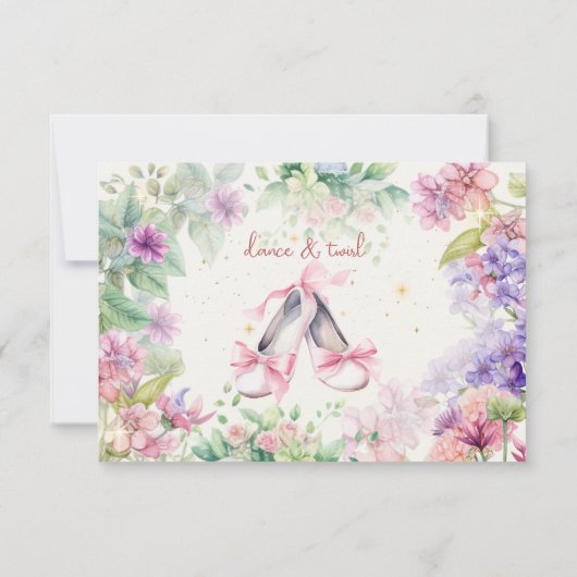 dans en pirobeer balletdanseres verjaardag bedankkaart (Achterkant)