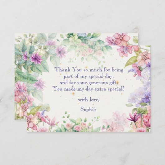 dans en pirobeer balletdanseres verjaardag bedankkaart (Voorkant / Achterkant)