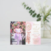 Dans en piroette Roze meisje Aangepaste foto verja Briefkaart (Staand voorkant)