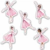 Dans- en twijgballerina-roze dansers sticker (Voorkant)