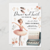 Dans en Twirl ballerina blush roze Verjaardag Kaart (Voorkant / Achterkant)