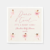 Dans en Twirl Ballerina Roze Ballet Baby shower Servet (Voorkant)