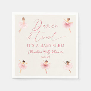 Dans en Twirl Ballerina Roze Ballet Baby shower Servet