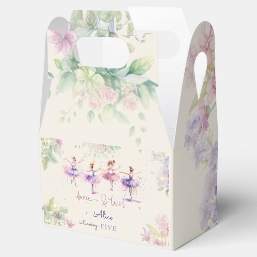 Dans en twirl ballerina waterverf verjaardag bedankdoosjes (Geopend)