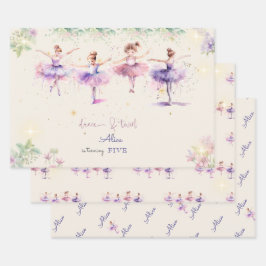 Dans en twirl ballerina waterverf verjaardag inpakpapier vel