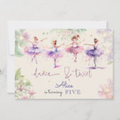 Dans en twirl ballerina waterverf verjaardag kaart (Voorkant)