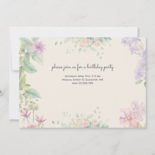 Dans en twirl ballerina waterverf verjaardag kaart (Achterkant)