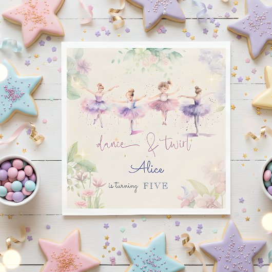 Dans en twirl ballerina waterverf verjaardag servet