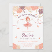 Dans en Twirl Bloemen Ballerina Meisje Verjaardag Kaart (Voorkant)