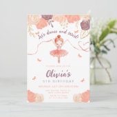 Dans en Twirl Bloemen Ballerina Meisje Verjaardag Kaart (Staand voorkant)