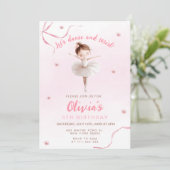 Dans en Twirl Little Ballerina Girl Verjaardag Kaart (Staand voorkant)