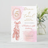 Dans en Twirl Roze meisje Ballet Schoenen Verjaard Kaart (Staand voorkant)